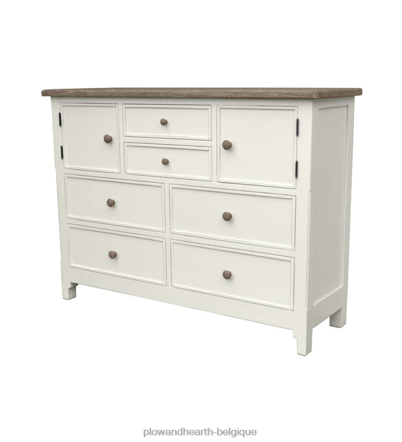 60H0822085 Plow & Hearth laurel ridge farmhouse collection fletcher double coffre - cacao meubles