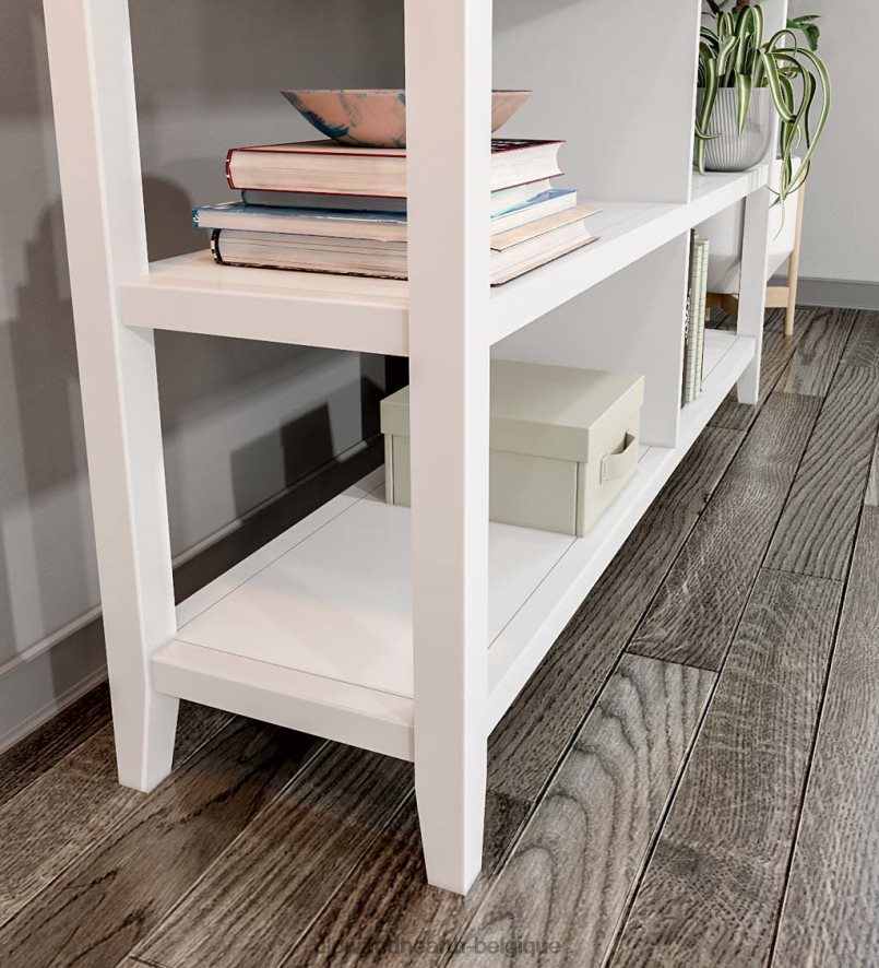 60H0822089 Plow & Hearth bibliothèque console à deux étagères de ferme - gris délavé meubles