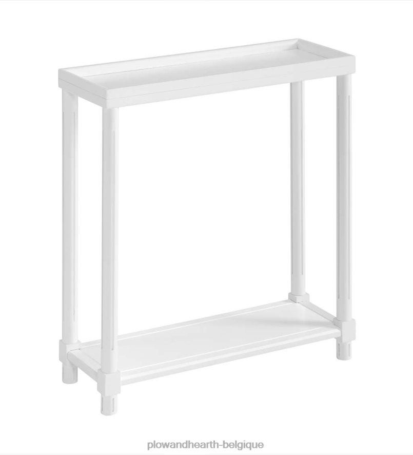 60H0821986 Plow & Hearth Allison Slim tables d'appoint en bois, lot de 2 - blanc meubles