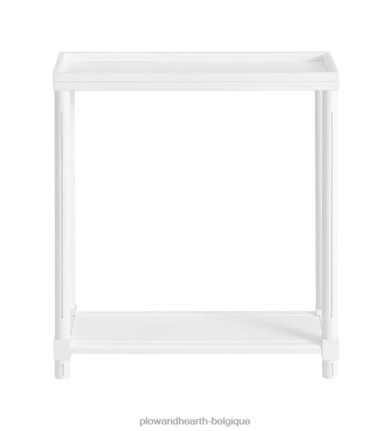 60H0821986 Plow & Hearth Allison Slim tables d'appoint en bois, lot de 2 - blanc meubles