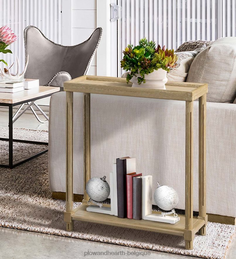 60H0821986 Plow & Hearth Allison Slim tables d'appoint en bois, lot de 2 - blanc meubles