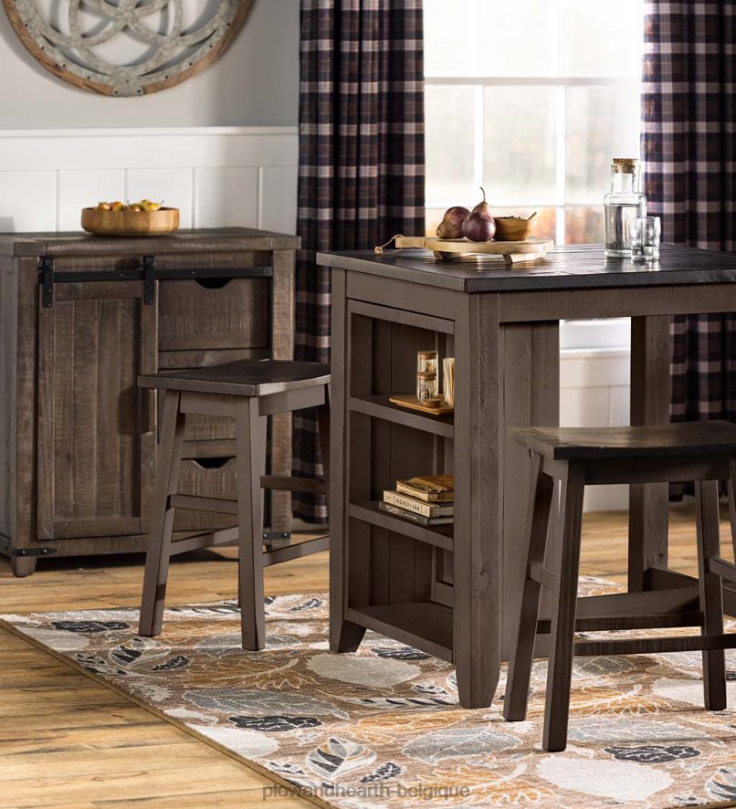 60H0821993 Plow & Hearth Armoire de rangement en bois à porte de grange Cape Charles avec finition bois de grange - bois de grange meubles