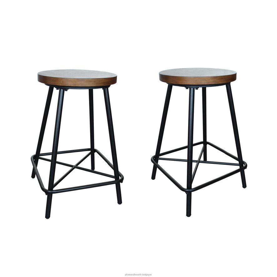60H0822042 Plow & Hearth tabourets de comptoir de ferme, ensemble de 2 meubles