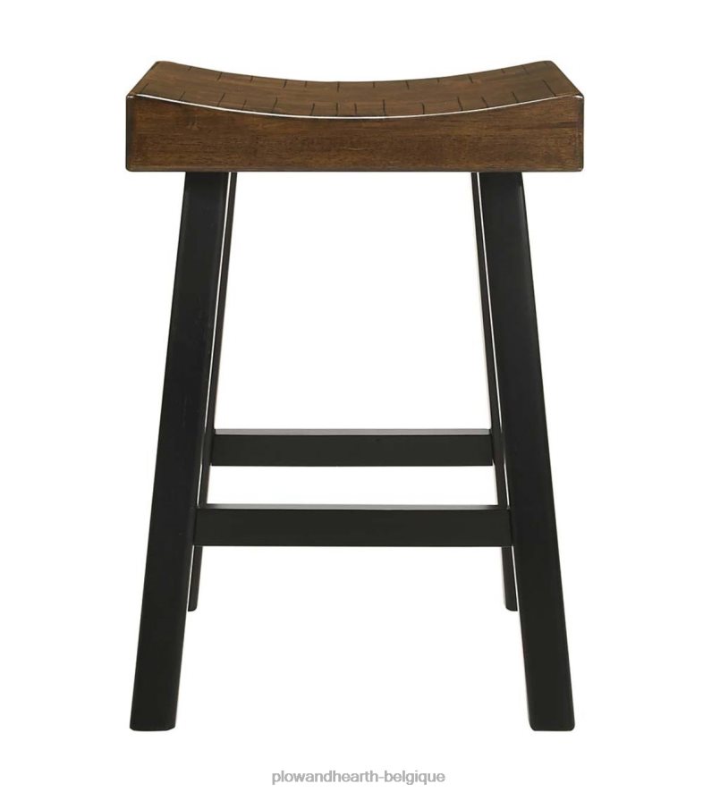 60H0822050 Plow & Hearth Tabouret de comptoir en selle de bois 25 - blanc antique meubles