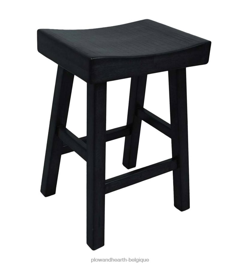 60H0822050 Plow & Hearth Tabouret de comptoir en selle de bois 25 - blanc antique meubles