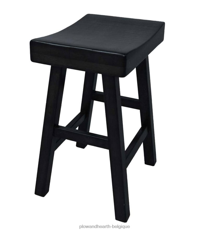 60H0822050 Plow & Hearth Tabouret de comptoir en selle de bois 25 - blanc antique meubles