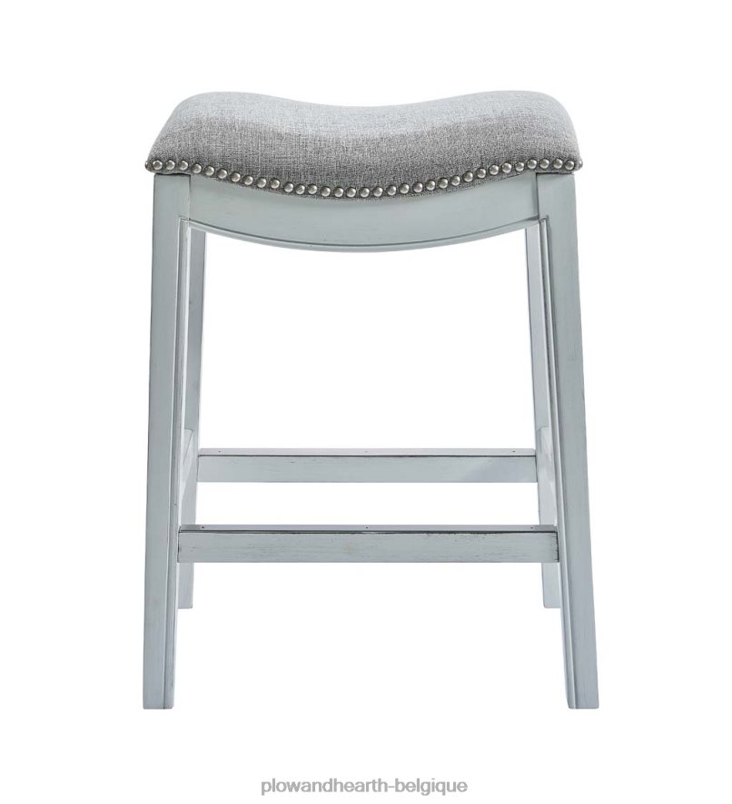 60H0822055 Plow & Hearth Tabouret de bar haut en forme de selle Clara - blanc meubles
