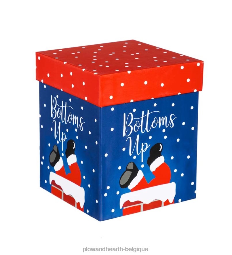 60H0822990 Plow & Hearth fond vers le haut 17 oz. verre à vin sans pied avec boîte cadeau saisonniers et cadeaux