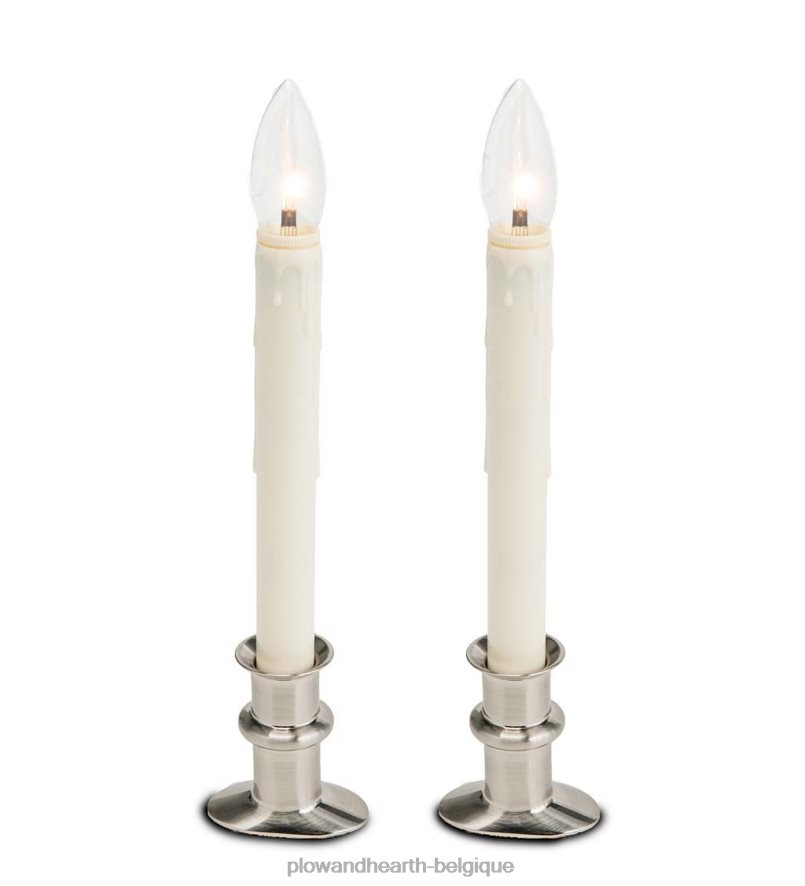 60H0823000 Plow & Hearth bougies de fenêtre réglables, lot de 2 - onyx saisonniers et cadeaux