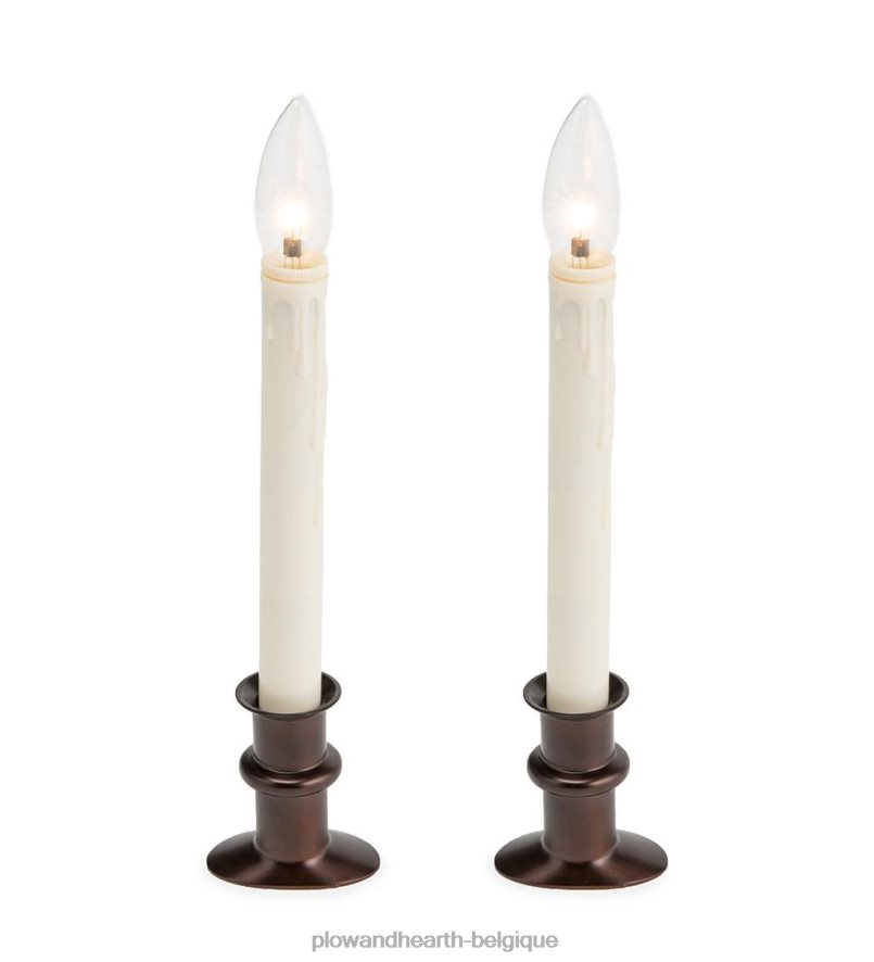 60H0823000 Plow & Hearth bougies de fenêtre réglables, lot de 2 - onyx saisonniers et cadeaux