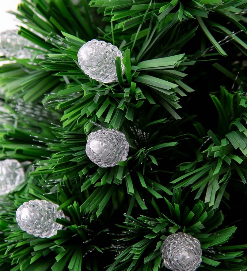 60H0822154 Plow & Hearth Sapin de Noël de table à fibres optiques à couleurs changeantes saisonniers et cadeaux