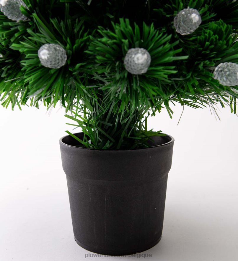 60H0822154 Plow & Hearth Sapin de Noël de table à fibres optiques à couleurs changeantes saisonniers et cadeaux