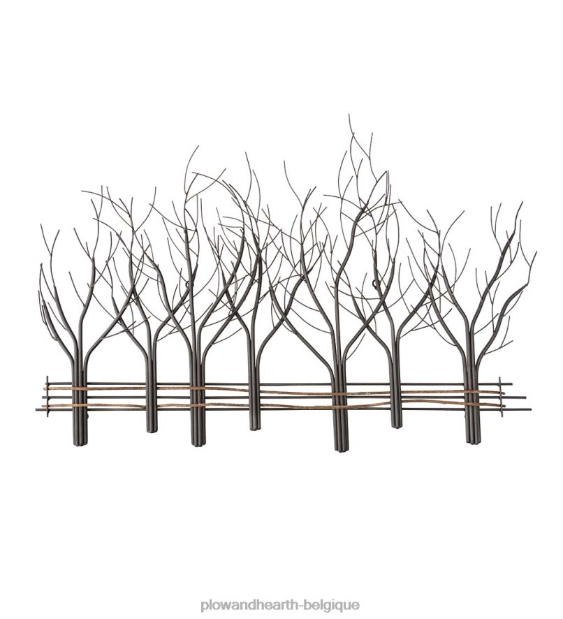 60H0822158 Plow & Hearth tableau mural métal et vigne naturelle sept arbres d'hiver saisonniers et cadeaux