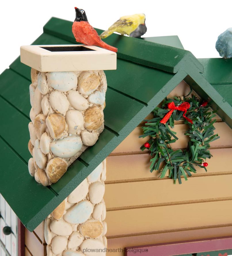 60H0822164 Plow & Hearth Cabane de l'Avent de Noël avec animaux des bois et Père Noël saisonniers et cadeaux