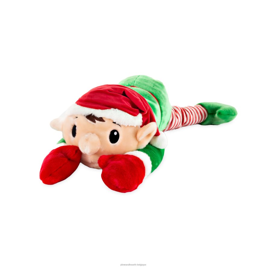 60H0822177 Plow & Hearth jingle elf peluche câlin oreiller de corps de vacances saisonniers et cadeaux