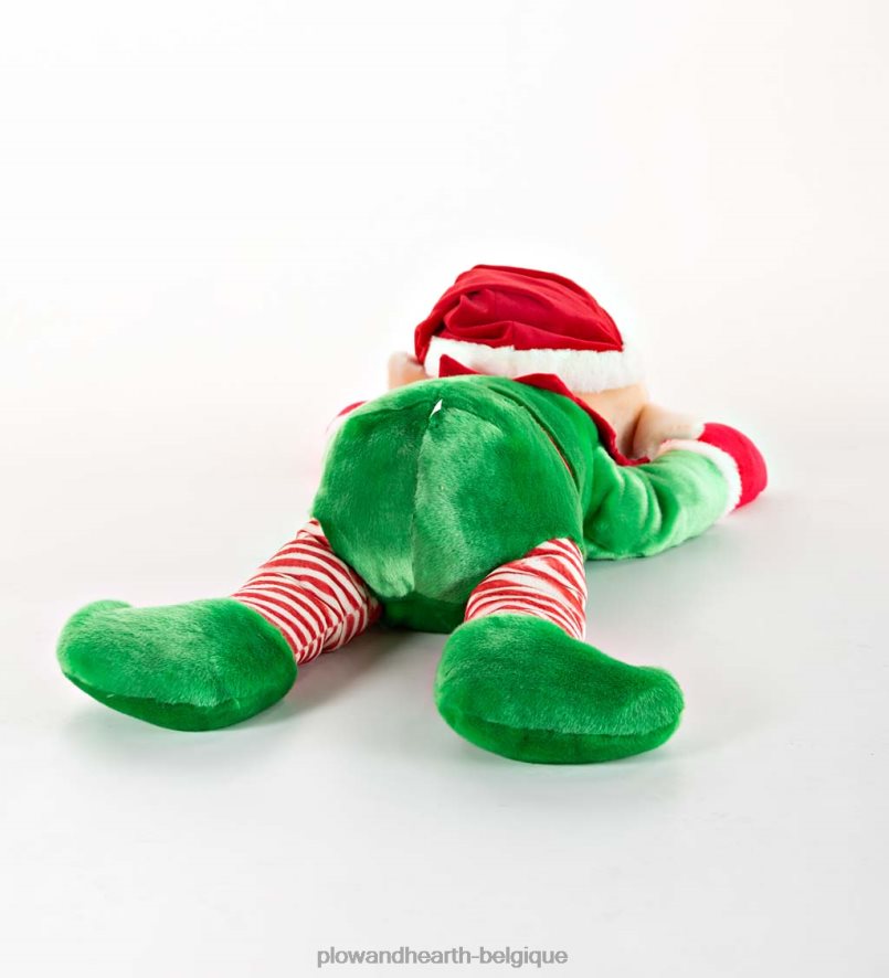 60H0822177 Plow & Hearth jingle elf peluche câlin oreiller de corps de vacances saisonniers et cadeaux