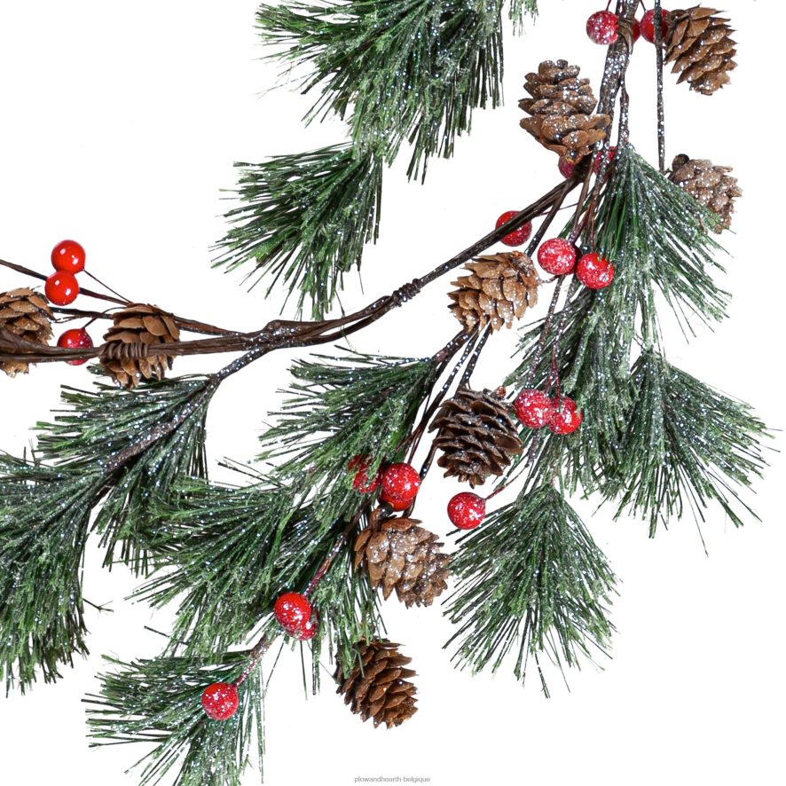 60H0822183 Plow & Hearth guirlande de pommes de pin traditions de Noël saisonniers et cadeaux