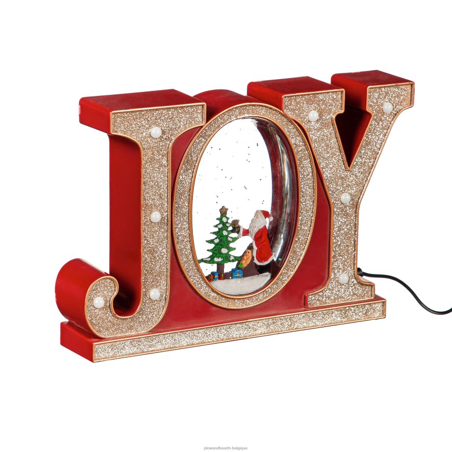 60H0822189 Plow & Hearth Lanterne globe d'eau Joy éclairée saisonniers et cadeaux