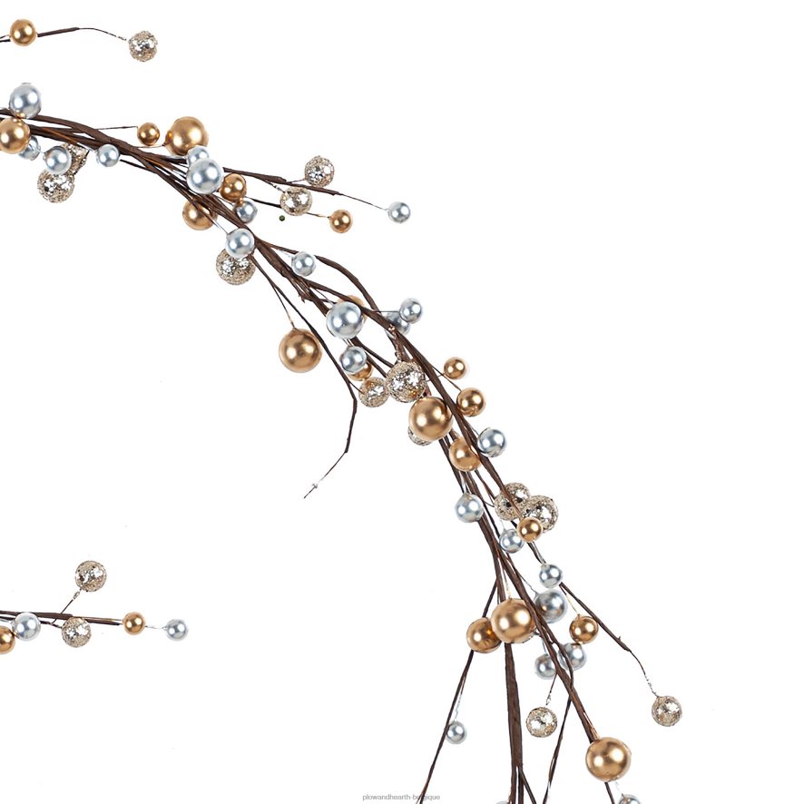 60H0822194 Plow & Hearth guirlande de Noël à paillettes et or saisonniers et cadeaux