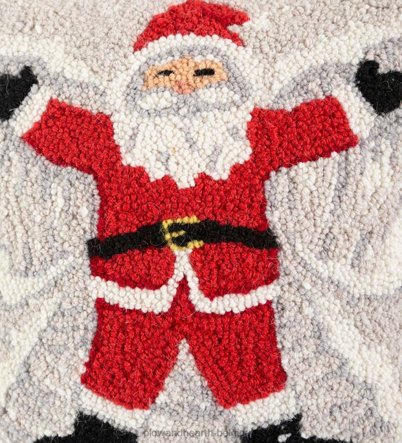 60H0822199 Plow & Hearth coussin en laine crocheté à la main ange des neiges du père Noël saisonniers et cadeaux