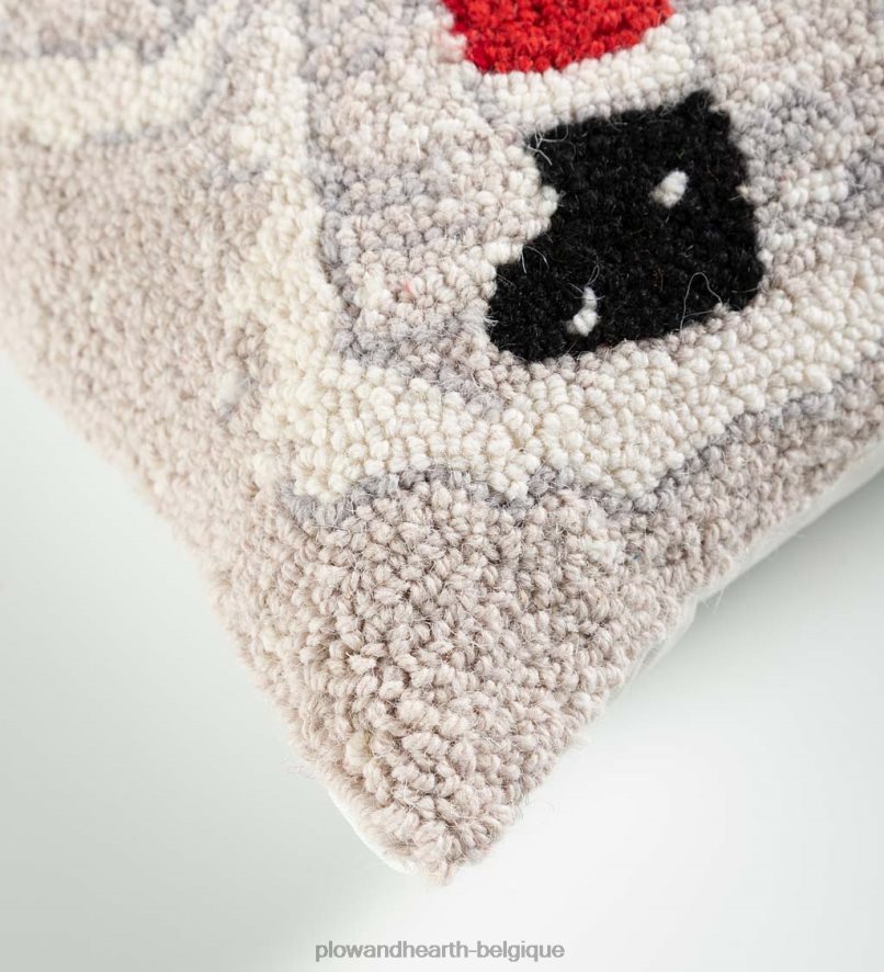 60H0822199 Plow & Hearth coussin en laine crocheté à la main ange des neiges du père Noël saisonniers et cadeaux