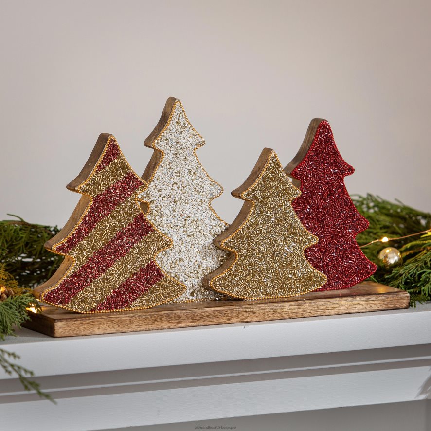 60H0822205 Plow & Hearth décoration de table d'arbres de vacances en perles saisonniers et cadeaux