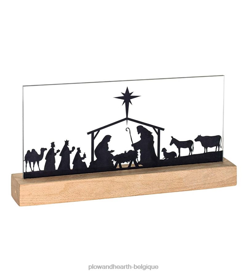 60H0822207 Plow & Hearth silhouette de crèche de table à LED saisonniers et cadeaux