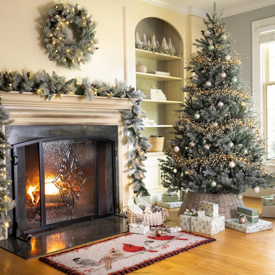 60H0822235 Plow & Hearth sapins de Noël scintillants et brumeux saisonniers et cadeaux