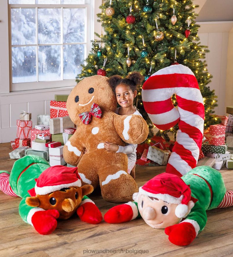 60H0822254 Plow & Hearth oreiller de corps de vacances câlin en peluche elfe picotement saisonniers et cadeaux