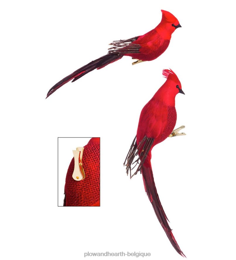 60H0822282 Plow & Hearth pince décorative cardinal majestueux, lot de 2 saisonniers et cadeaux