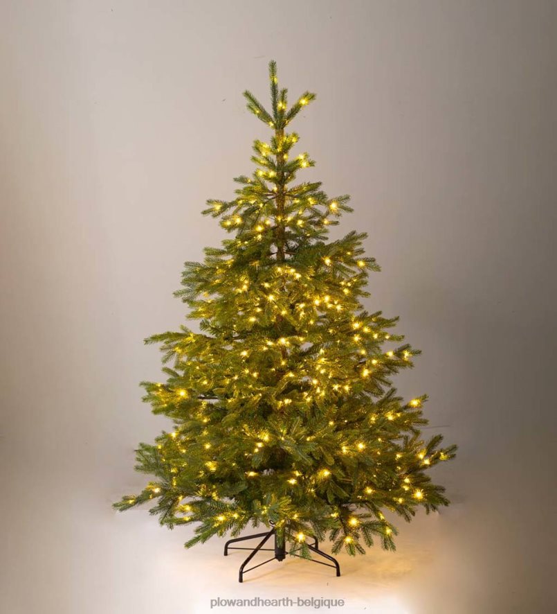 60H0822294 Plow & Hearth Sapin de Noël pré-éclairé avec huit fonctions d'éclairage saisonniers et cadeaux