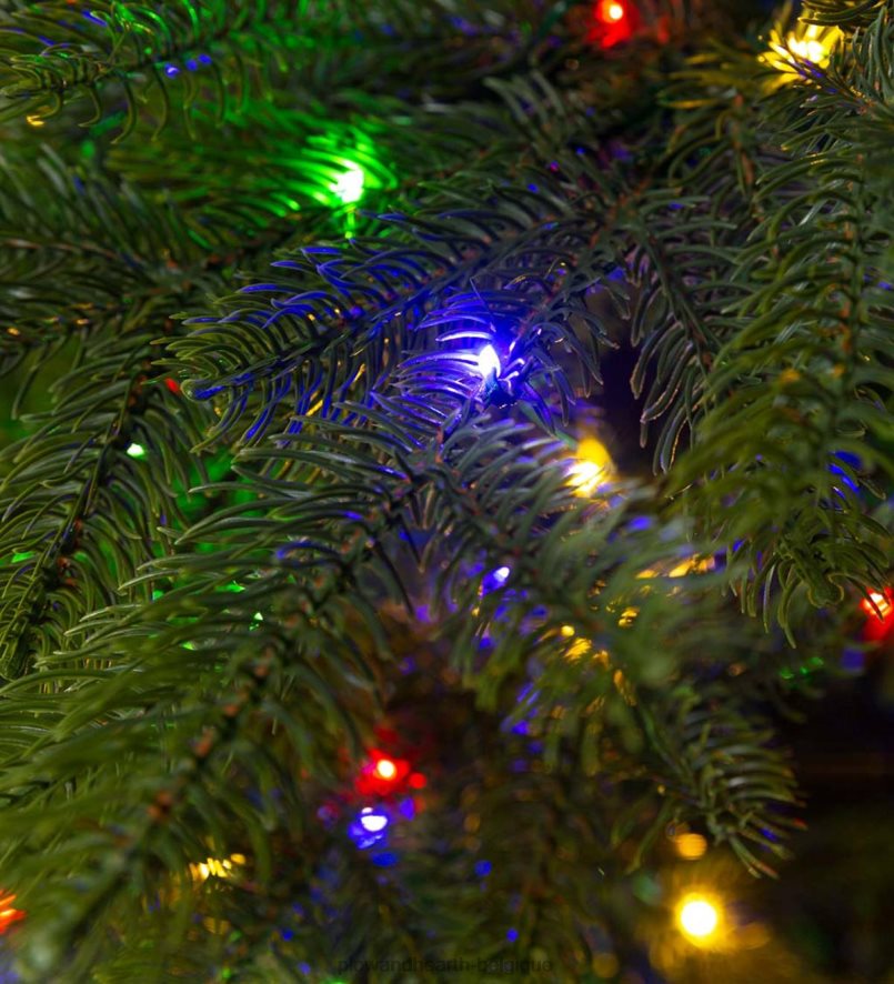 60H0822294 Plow & Hearth Sapin de Noël pré-éclairé avec huit fonctions d'éclairage saisonniers et cadeaux