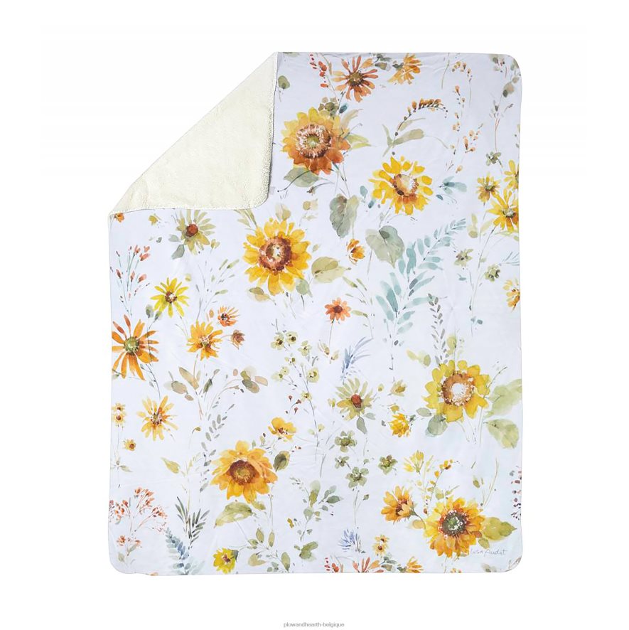 60H0822309 Plow & Hearth Jeté polaire sherpa tournesols pour toujours saisonniers et cadeaux