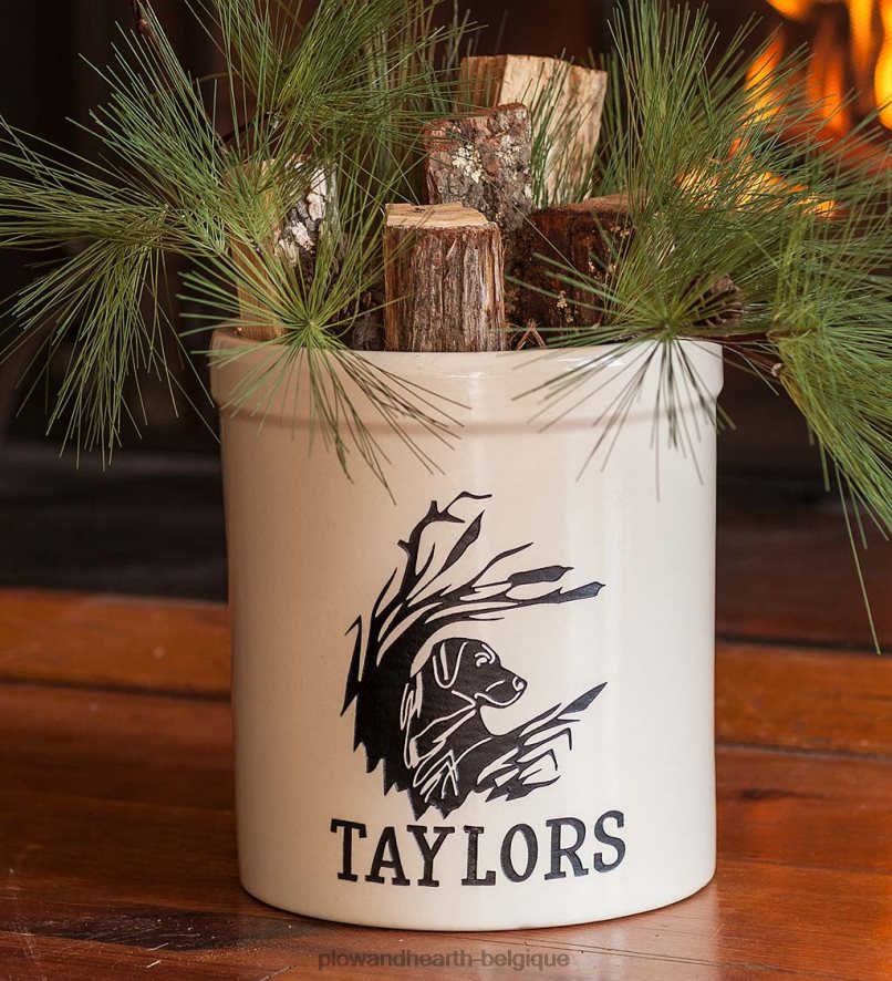 60H0823071 Plow & Hearth pot en grès labrador personnalisé saisonniers et cadeaux