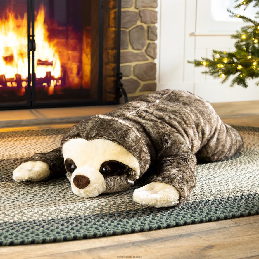 60H0823079 Plow & Hearth oreiller de corps animal câlin en peluche surdimensionné paresseux saisonniers et cadeaux