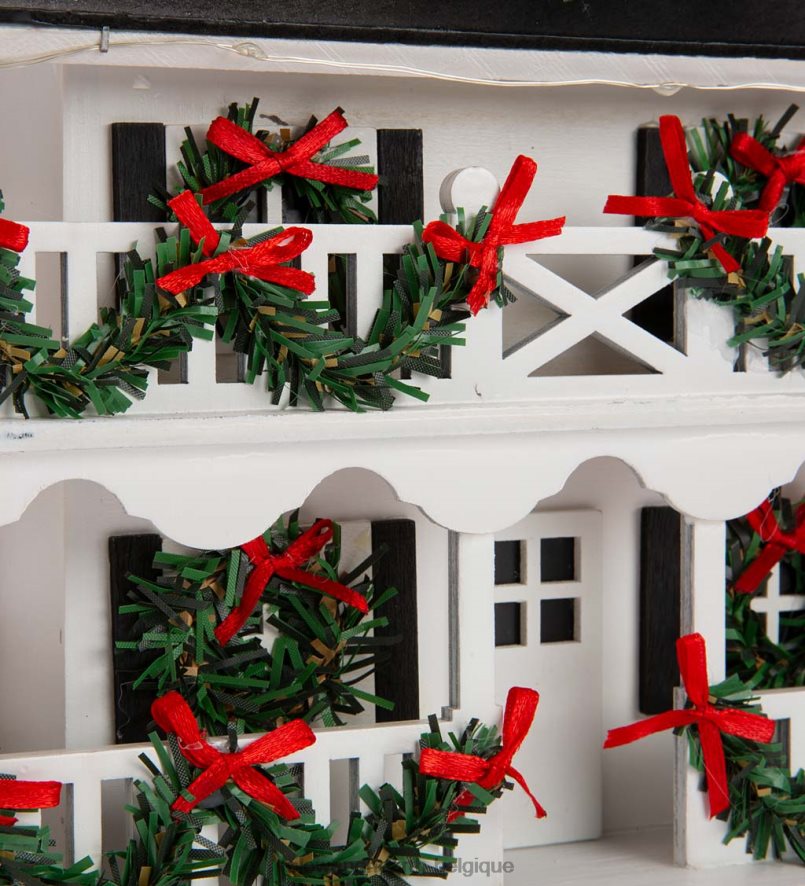 60H0823083 Plow & Hearth Maison de vacances coloniale éclairée, nichoir à oiseaux saisonniers et cadeaux