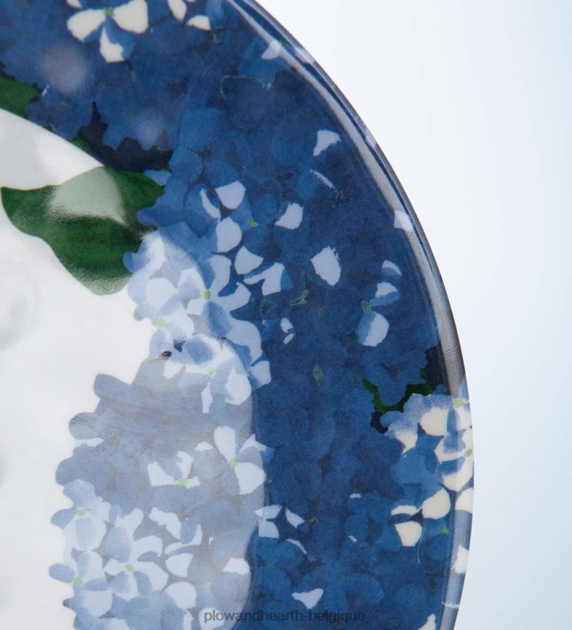 60H0823123 Plow & Hearth assiettes à salade mélamine hortensia, lot de 6 - hortensia saisonniers et cadeaux