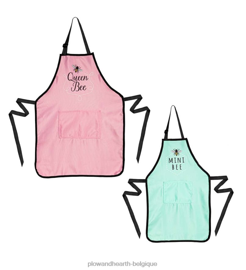 60H0823002 Plow & Hearth tabliers maman et moi, lot de 2 - pâtissier & boulanger junior saisonniers et cadeaux