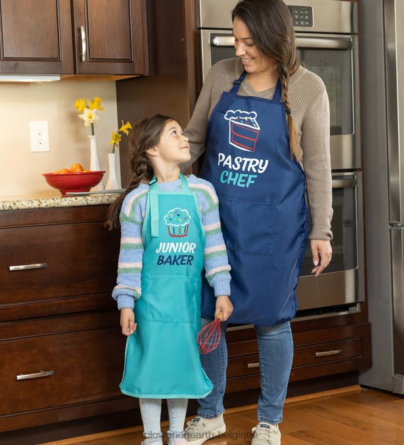 60H0823002 Plow & Hearth tabliers maman et moi, lot de 2 - pâtissier & boulanger junior saisonniers et cadeaux