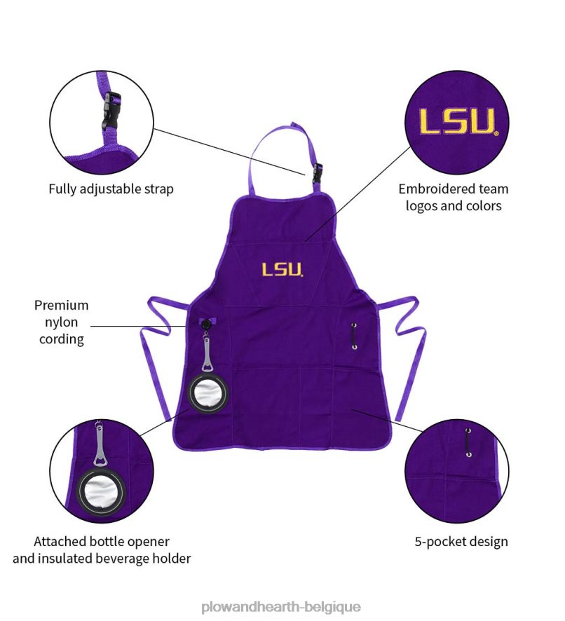 60H0823025 Plow & Hearth tablier de grillade/cuisine de fierté d'équipe d'université de toile de coton de luxe - texas a & m saisonniers et cadeaux