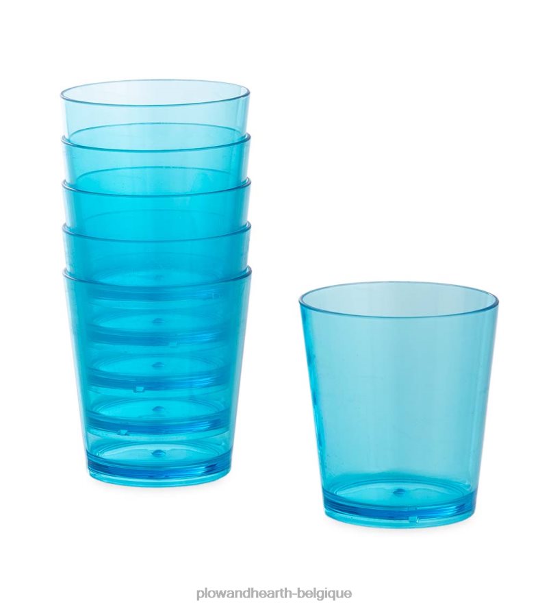 60H0823084 Plow & Hearth gobelets en verrerie d'extérieur en acrylique, lot de 6 saisonniers et cadeaux