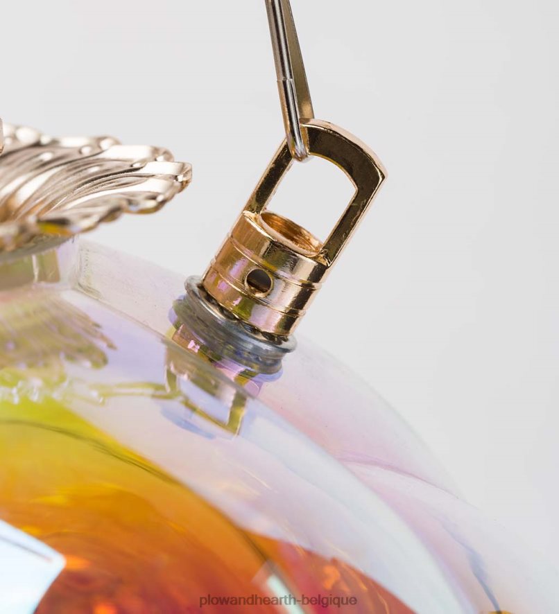 60H0823153 Plow & Hearth Lampe solaire en verre irisé à bulles suspendues avec 16 chaînes suspendues saisonniers et cadeaux