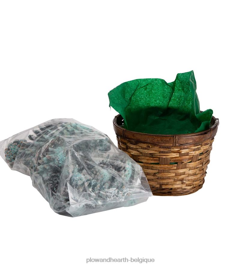 60H0823252 Plow & Hearth Cônes de couleur de cheminée aux couleurs changeantes, 1 lb dans un panier-cadeau saisonniers et cadeaux