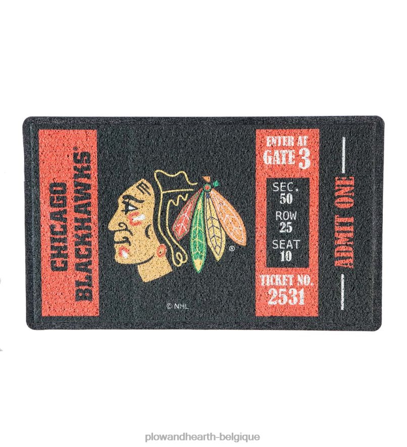60H0821567 Plow & Hearth tapis de gazon d'équipe - blackhawks tapis et nattes