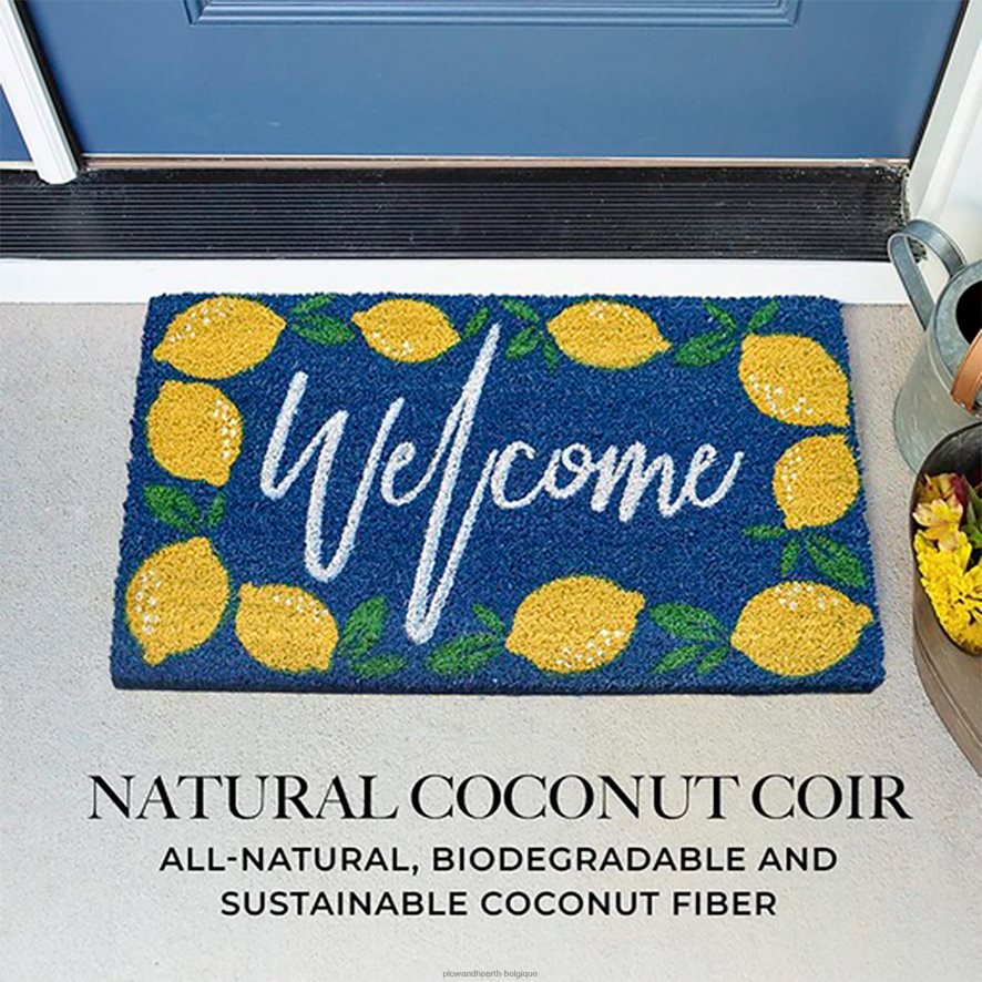 60H0821952 Plow & Hearth Tapis vinyl en coco Bienvenue citrons tapis et nattes
