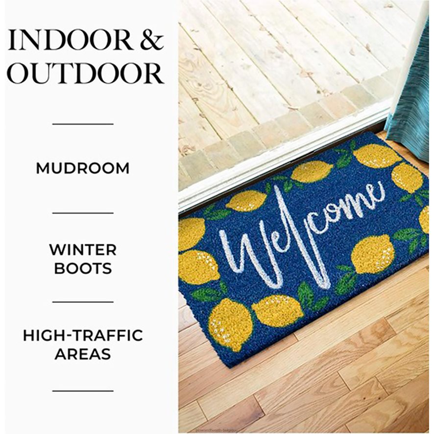 60H0821952 Plow & Hearth Tapis vinyl en coco Bienvenue citrons tapis et nattes