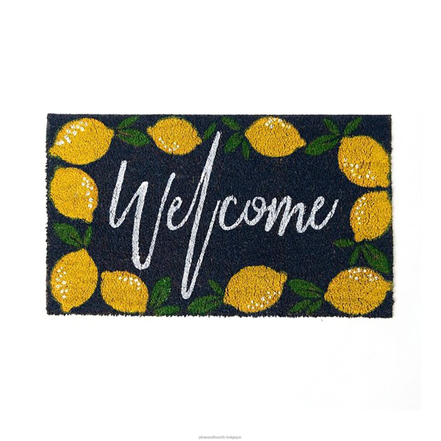 60H0821952 Plow & Hearth Tapis vinyl en coco Bienvenue citrons tapis et nattes