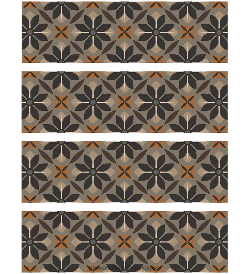 60H0821918 Plow & Hearth marches d'escalier en carrelage vintage, ensemble de 4 - rouille tapis et nattes