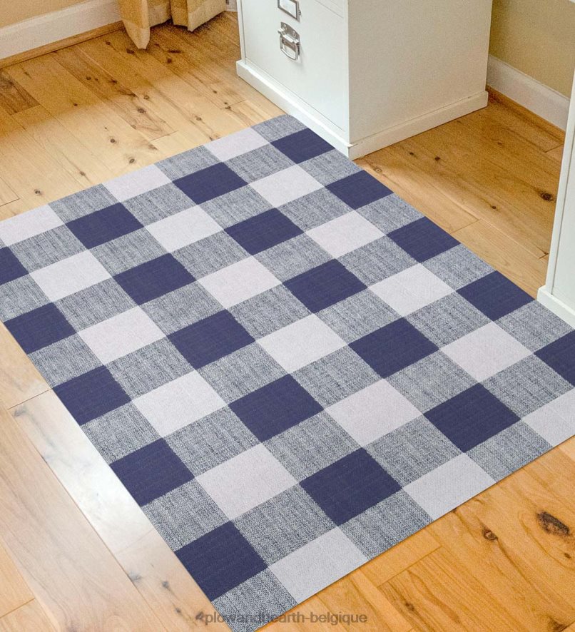 60H0821924 Plow & Hearth Tapis de chaise à carreaux Buffalo - marron tapis et nattes