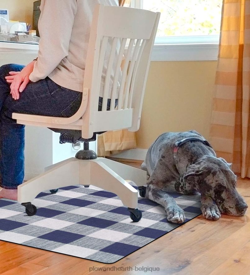 60H0821924 Plow & Hearth Tapis de chaise à carreaux Buffalo - marron tapis et nattes